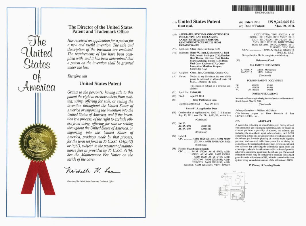 Halogenated Drug Recovery Patent 1- USA