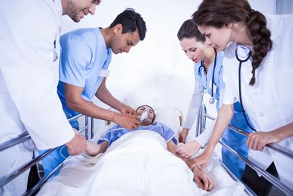 Patient receiving oxygen